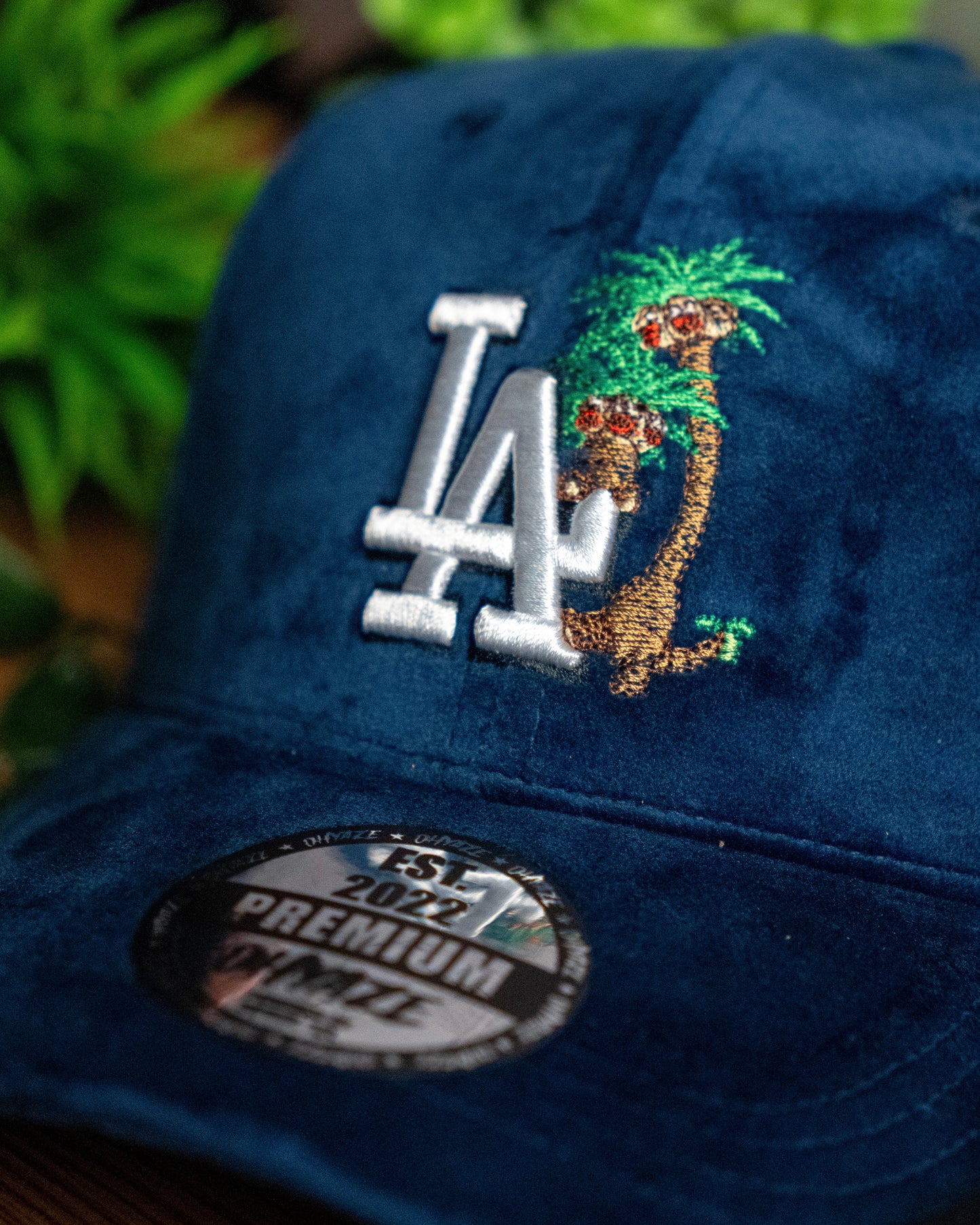 Tropical Palm Tree Premium Hat (BLUE)
